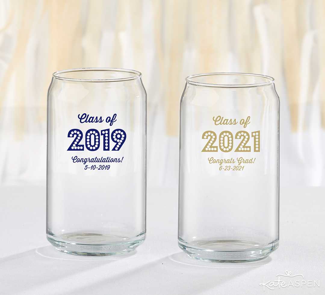 Personalized 16 oz Can Glasses | 2019 Fun Graduation Gifts, Favors, and Decor | Kate Aspen