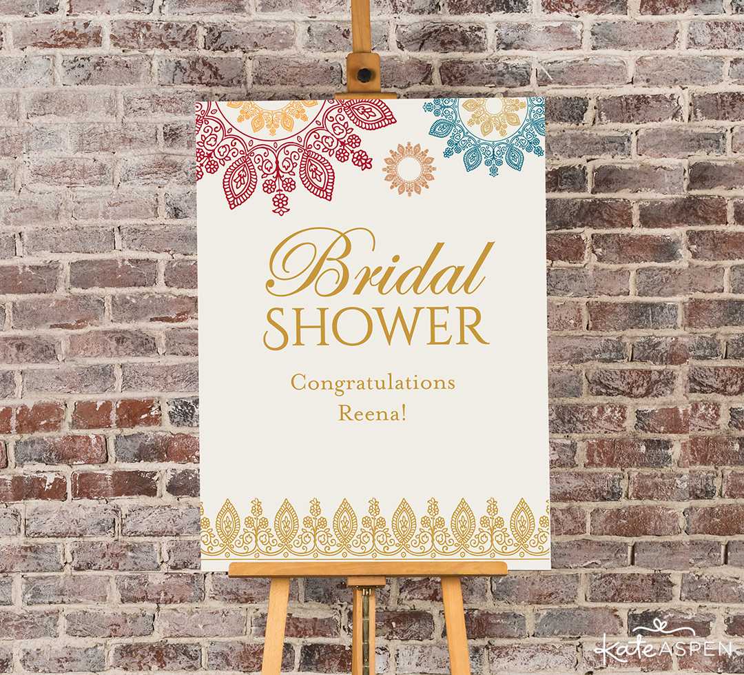 Indian Jewel Bridal Shower Poster | Jewel Tone Accessories for Your Mehndi Party | Kate Aspen
