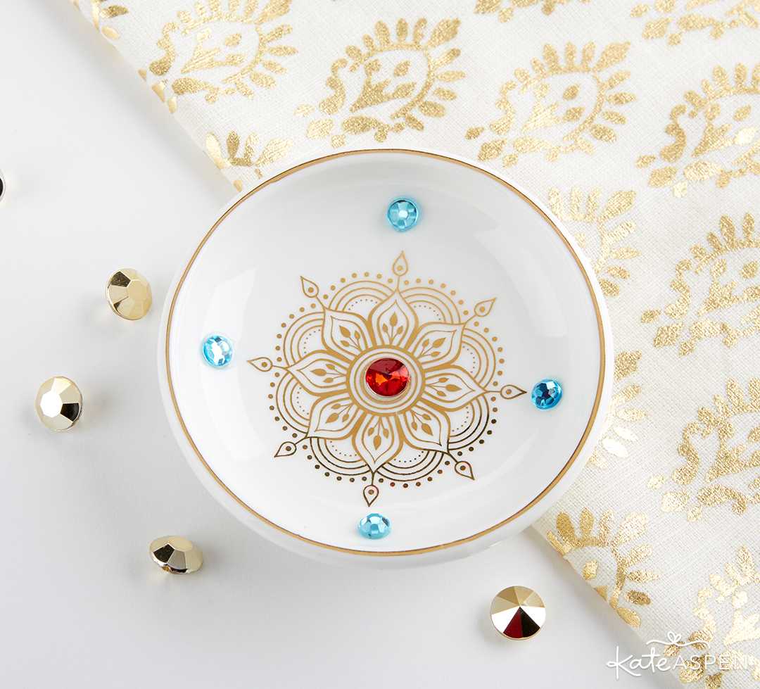 Indian Jewel Trinket Dish Bowl | Jewel Tone Accessories for Your Mehndi Party | Kate Aspen