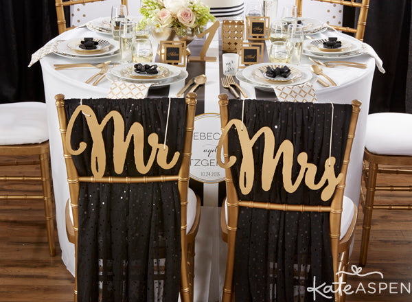 Classic Wedding Inspiration | Black and White Striped Wedding Decor | Deco Wedding Style | Black White Blush Gold | Classic Favor & Decor Collection by Kate Aspen