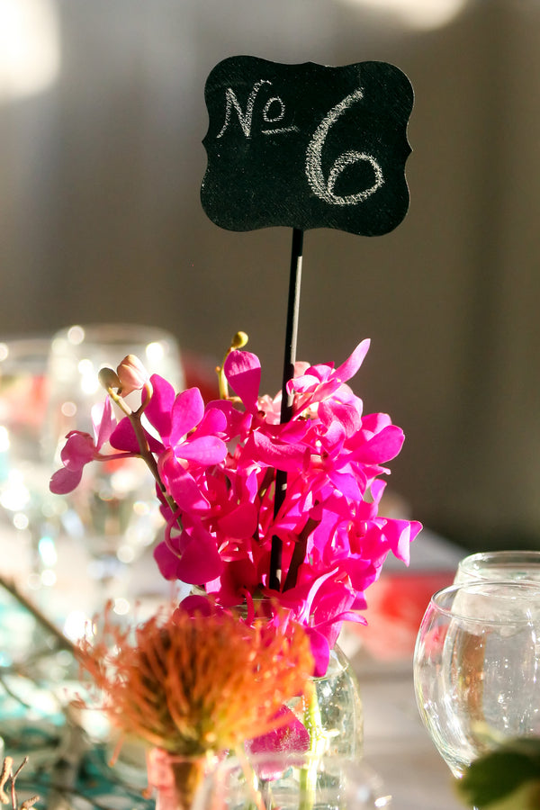 Chalkboard table number markers | Pepper Nix Photography