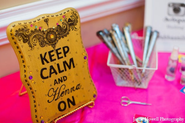 Keep Calm and Henna On Sign | Jamie Howell Photography via Marharani Weddings