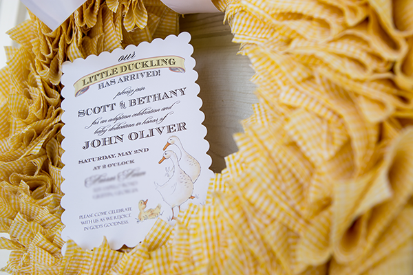 Party Invitation in Wreath | Little Duckling Adoption Party by Sweet Georgia Sweet