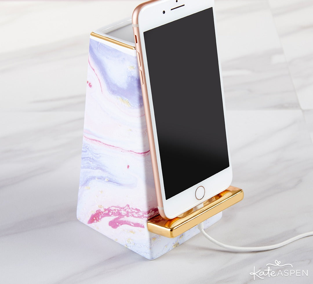 Marble Phone Stand | Back to School Tech Gifts for Everyone | Kate Aspen