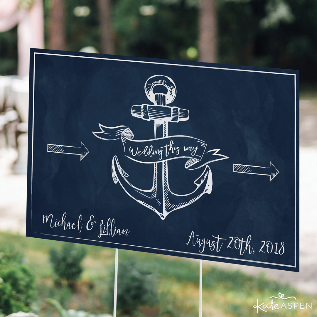 Nautical Wedding Directional Sign | 6 Wedding Signs for Your Special Day | Kate Aspen