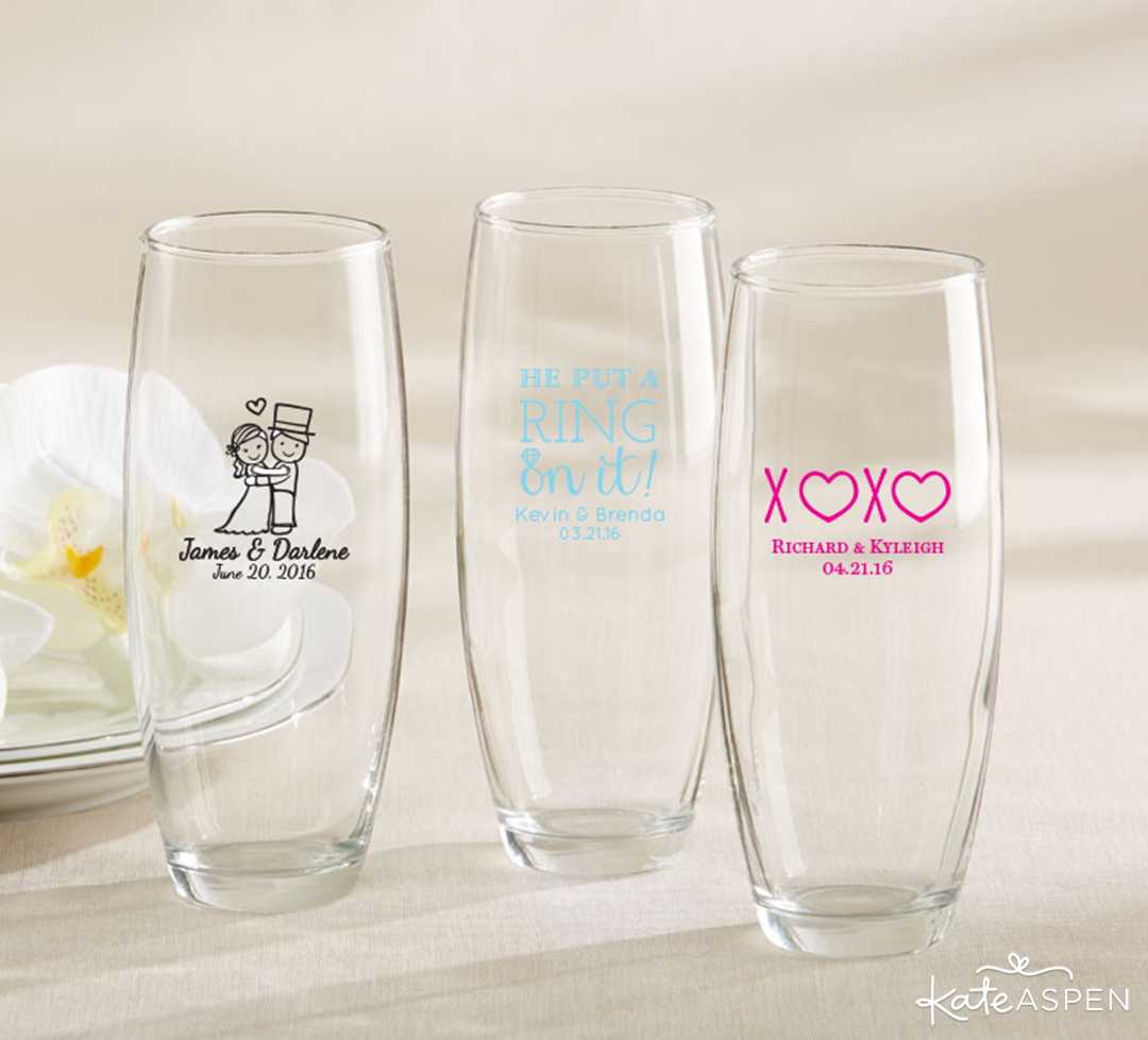 Personalized Stemless Champagne Flute | Must-Have Decor to Match Your Living Coral Wedding | Kate Aspen