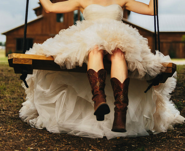 Tim Kyle Photography | Rustic Romantic Style | Bridal Style | Barn Wedding | bride in boots | ballgown