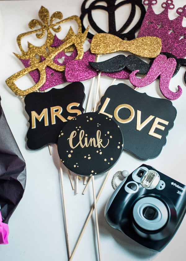 Photo Booth Props and Camera | Kate Spade Bridal Shower | B. Jones Photography