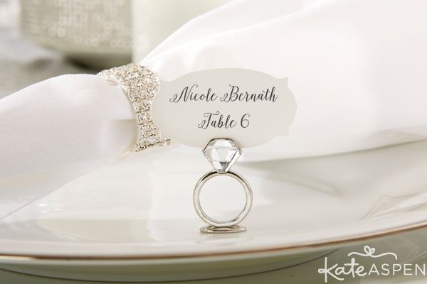 With This Ring Jeweled Place Card/Photo Holder | Kate Aspen | kateaspen.com