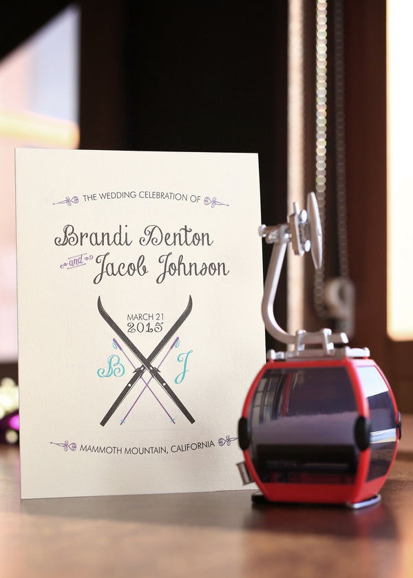 Wedding Invitation | Snowy Mountain Ski Resort Wedding | Cean One Studios