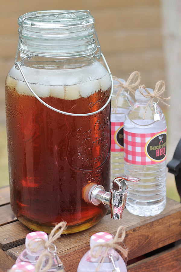 Sweet Tea and Water Bottles |  Fourth of July Barbecue | Sweet Jelly Parties