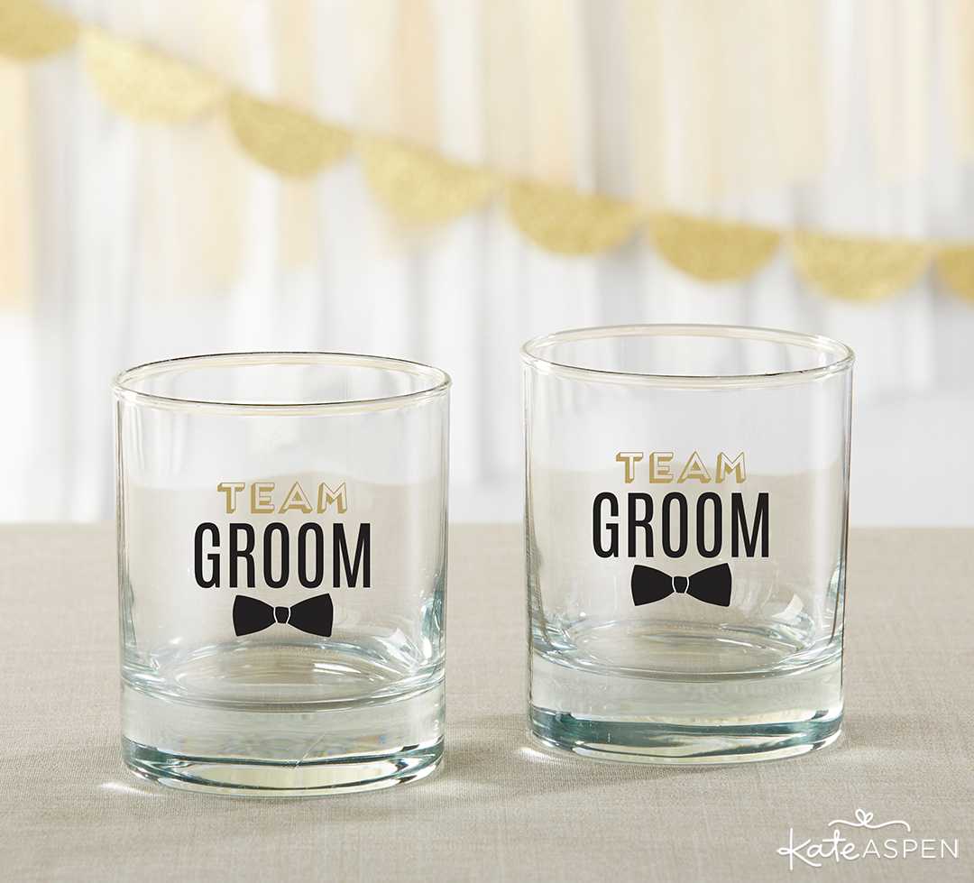 Team Groom Rock Glass | 8 Groomsmen Gift Ideas | Kate Aspen