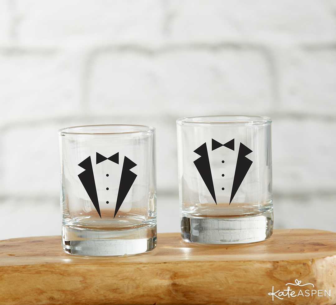 Tuxedo Shot Glass | 8 Groomsmen Gift Ideas | Kate Aspen