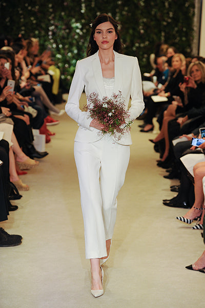 White Pantsuit for Bride | Carolina Herrera