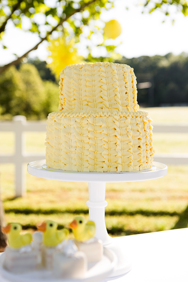 Yellow Ruffle Cake | Little Duckling Adoption Party by Sweet Georgia Sweet