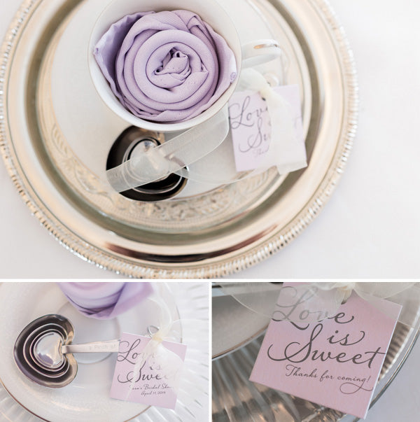 Teacup with Rose Napkin | Lavender Kitchen Themed Bridal Shower Captured by Irving Photography