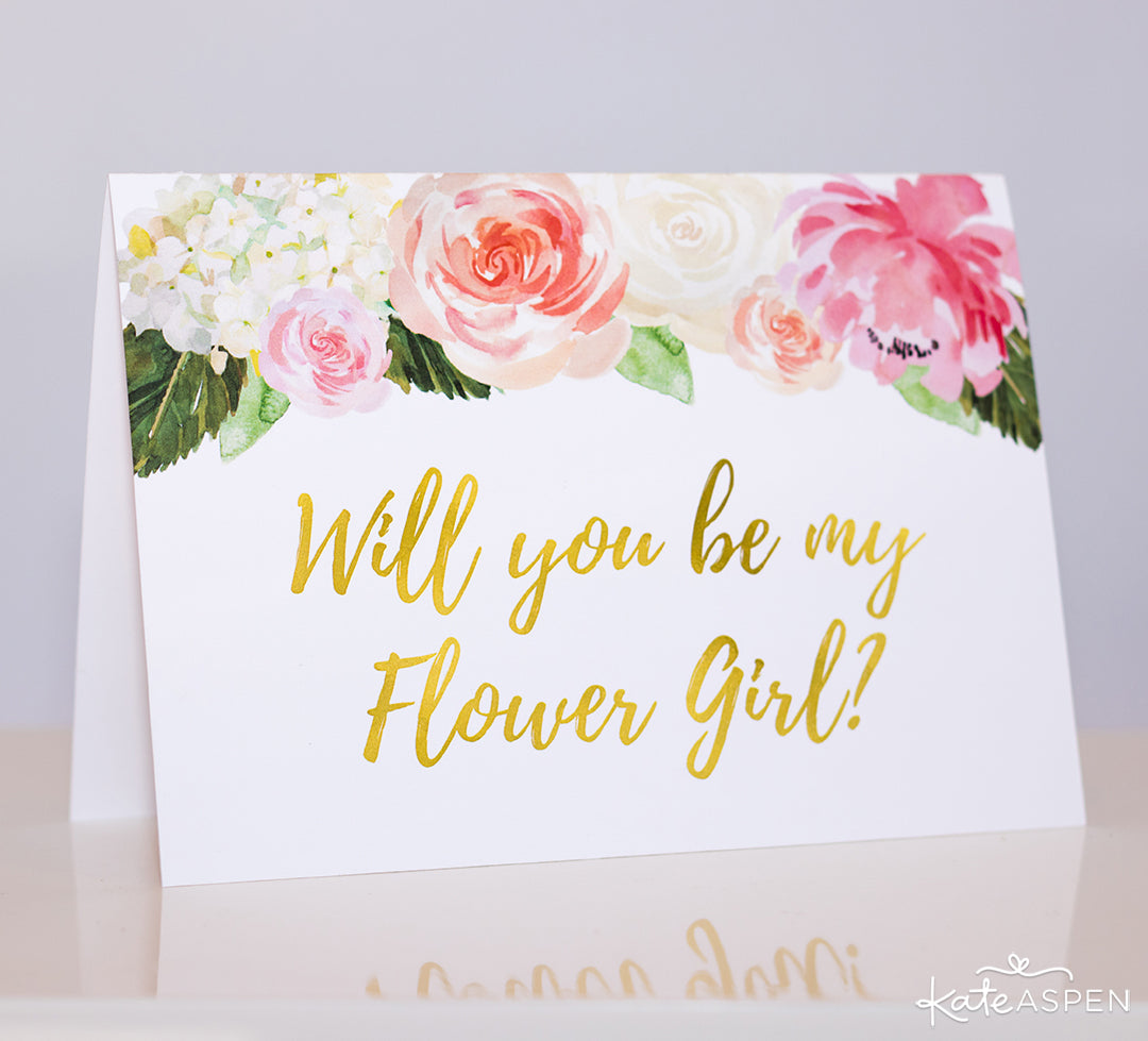 "Will You Be My Flower Girl?" Card | How To Ask Your Flower Girl + DIY Gift Basket | Kate Aspen