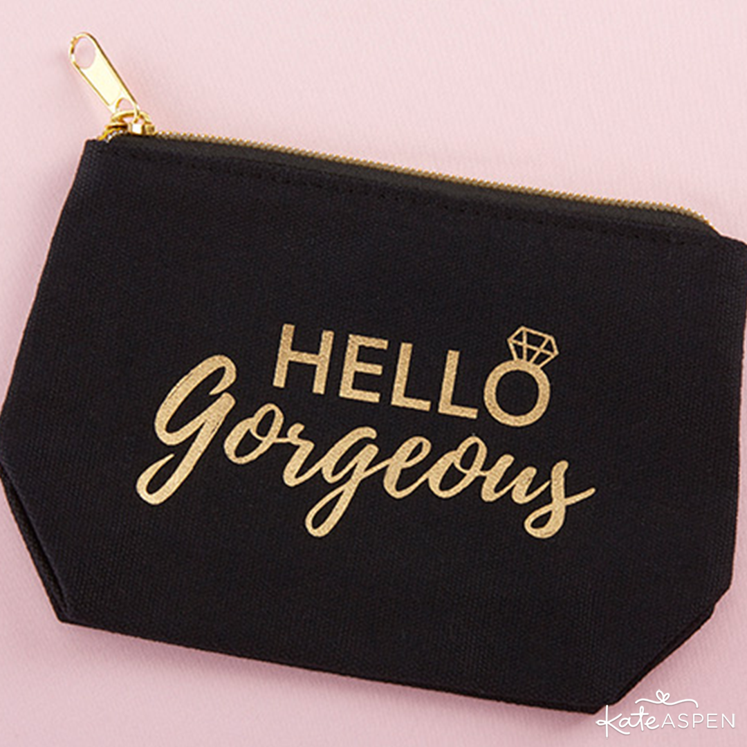 Hello Gorgeous Canvas Makeup Bag | 6 Gifts Your Bridesmaids Will Love | Kate Aspen