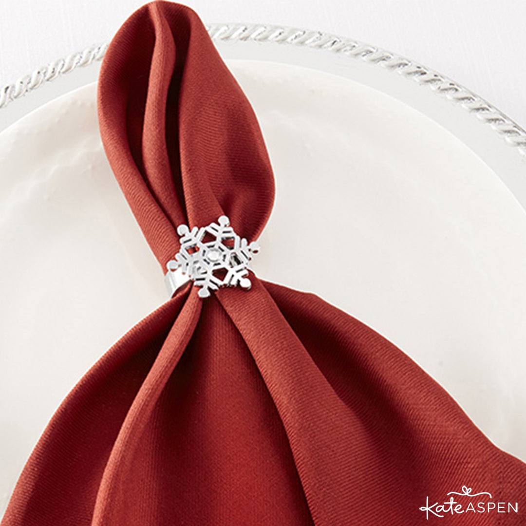 Snowflake Napkin Ring | Decorating Your Table for the Holidays | Kate Aspen