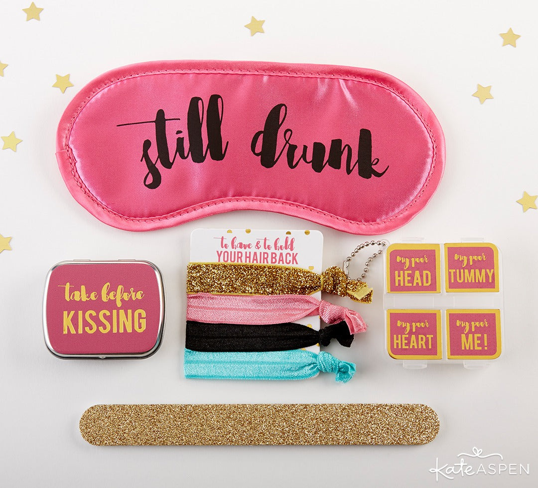 Still Drunk Bachelorette Survival Kit | 6 Must-Have Bachelorette Party Accessories | Kate Aspen