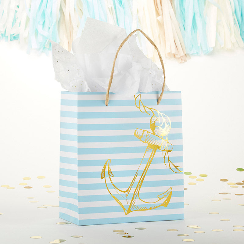 birthdays nautical parties candy treat bags, nautical weddings Blue and  white striped paper favor bags set of 12 bridal parties