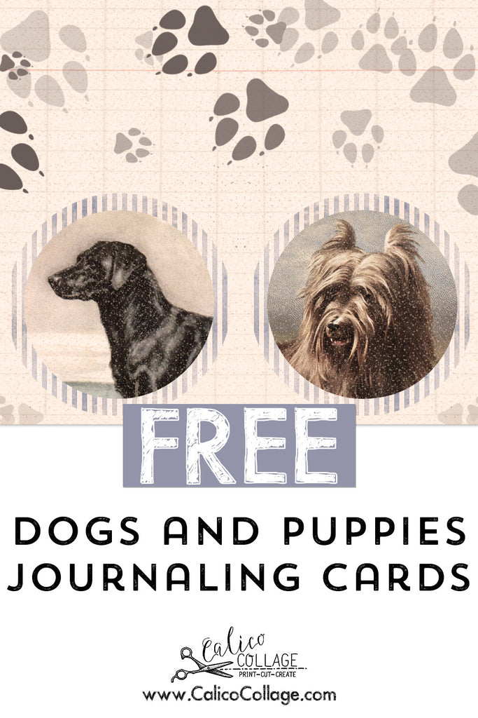 Free Dogs and Puppies Journaling Cards