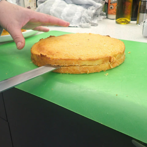 Cut cake into even layers