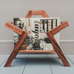 Charlie Caffyn magazine rack in walnut 