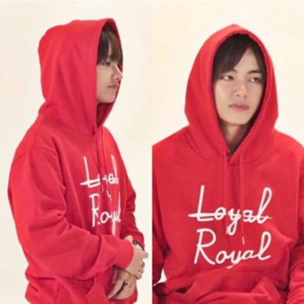 bts hoodie red