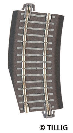 Tillig 83723 Bedding track curved compatible unit right R353/15°