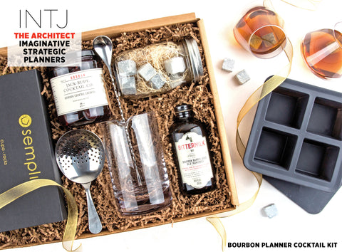 Bourbon Planner Cocktail Kit Gift Box - Best Valentine's Day gift for Myers-Briggs Type INTJ