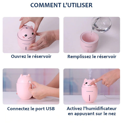 Humidificateur d'Air Bébé - Chaton Timide - Comment l'utiliser ?