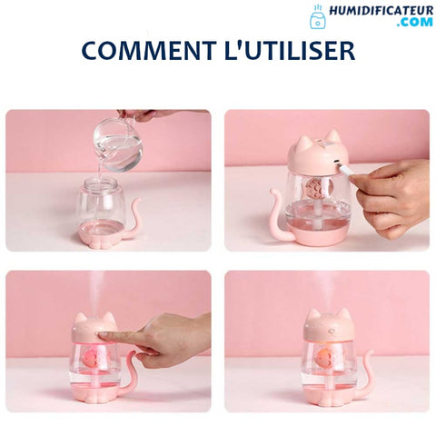 Humidificateur d'Air Bébé - Petit Chaton - Comment l'utiliser