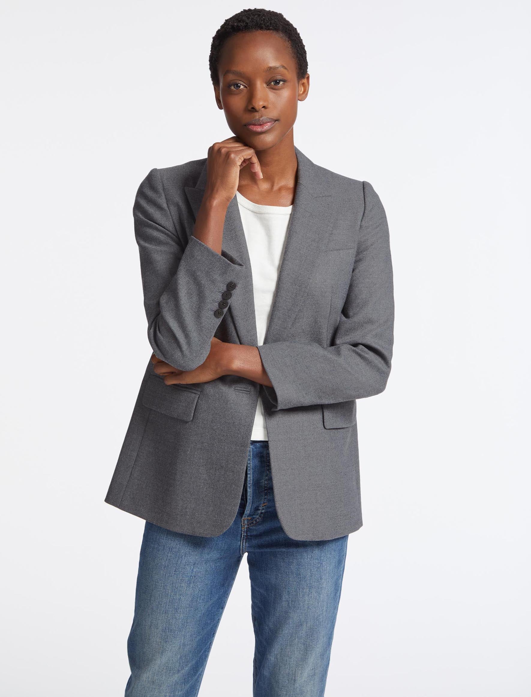 Cefinn Jordan Stretch Wool Blazer - Mid Grey