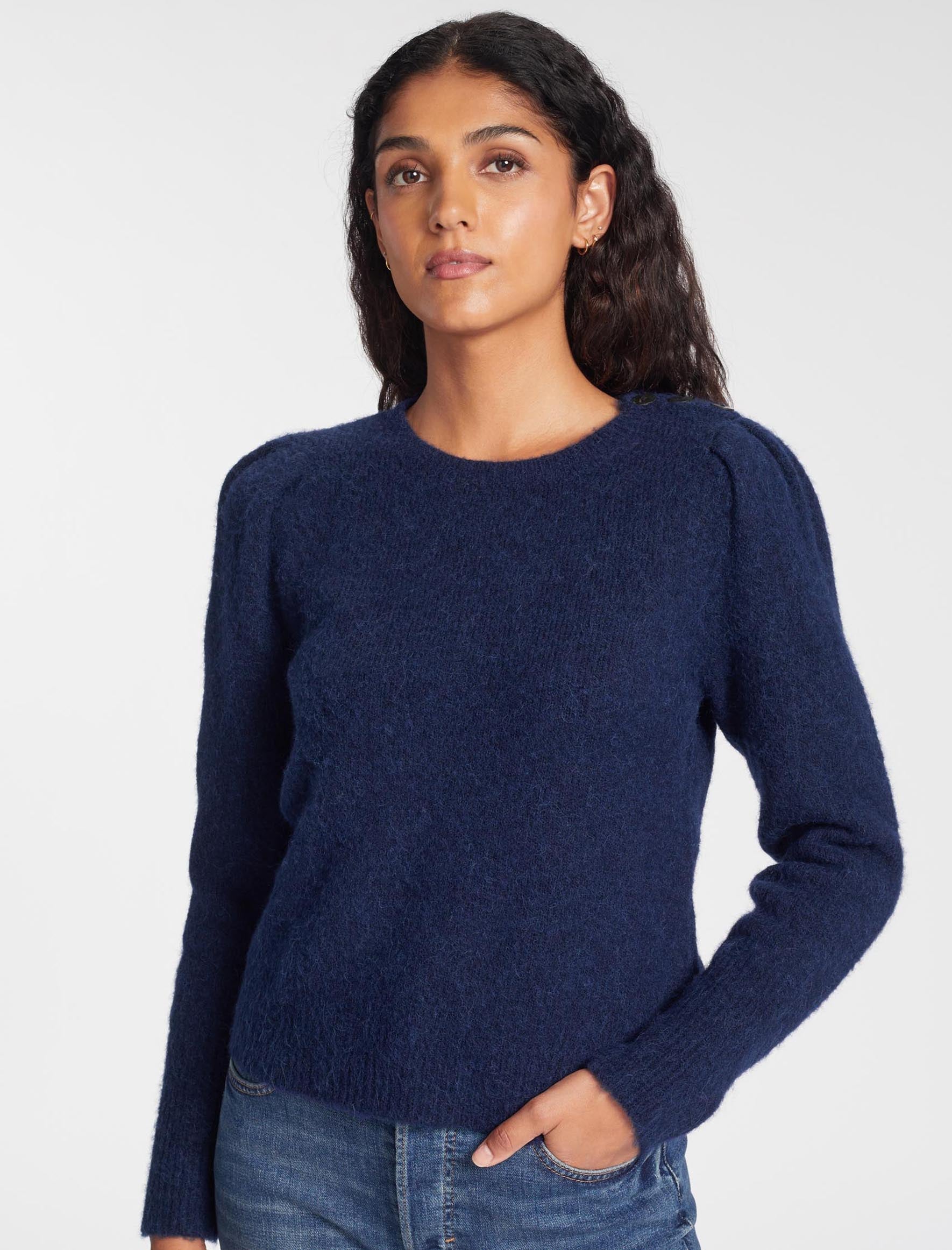 Cefinn Joss Alpaca Jumper - Dark Blue