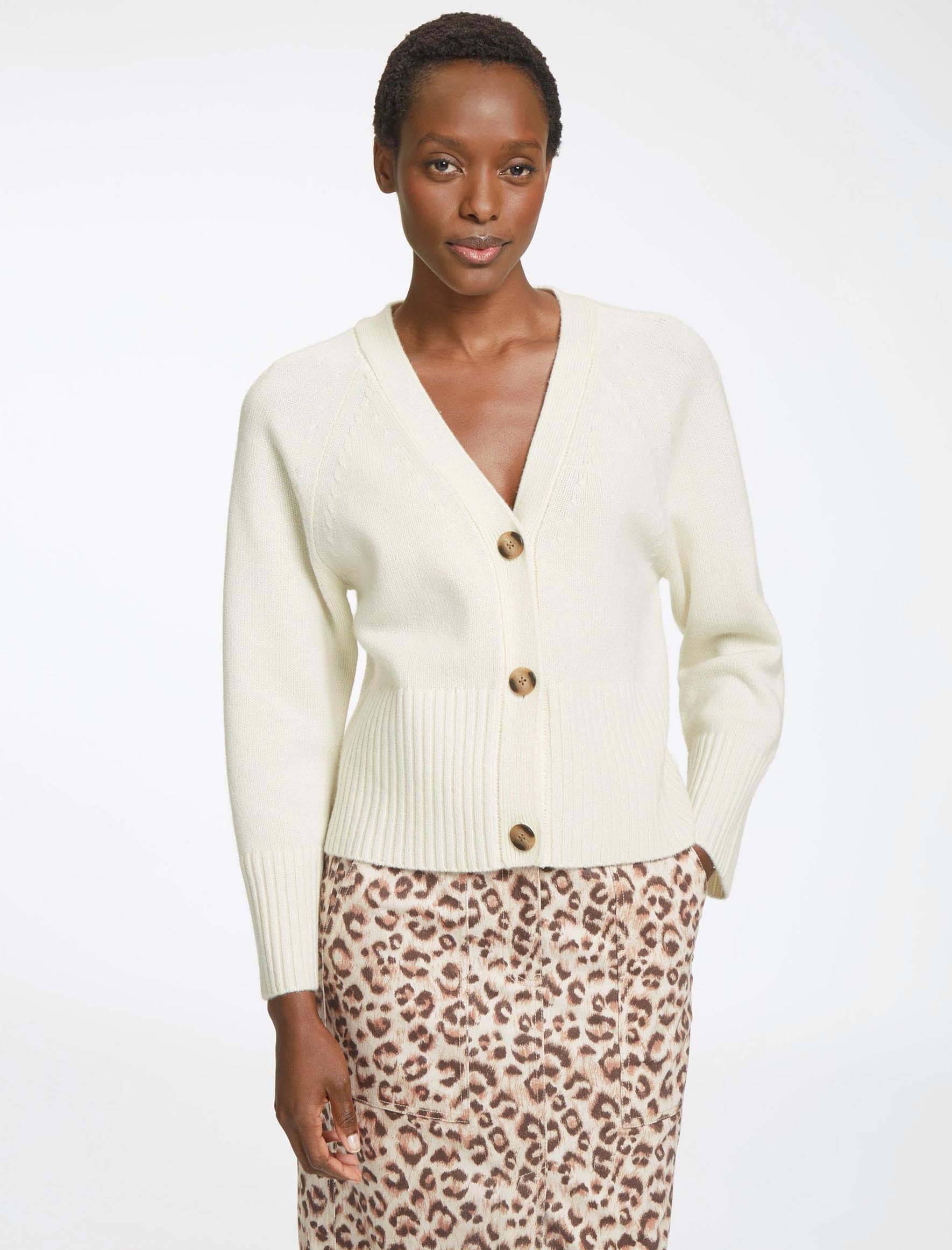 Cefinn Courtney Cashmere Blend Cardigan - Cream