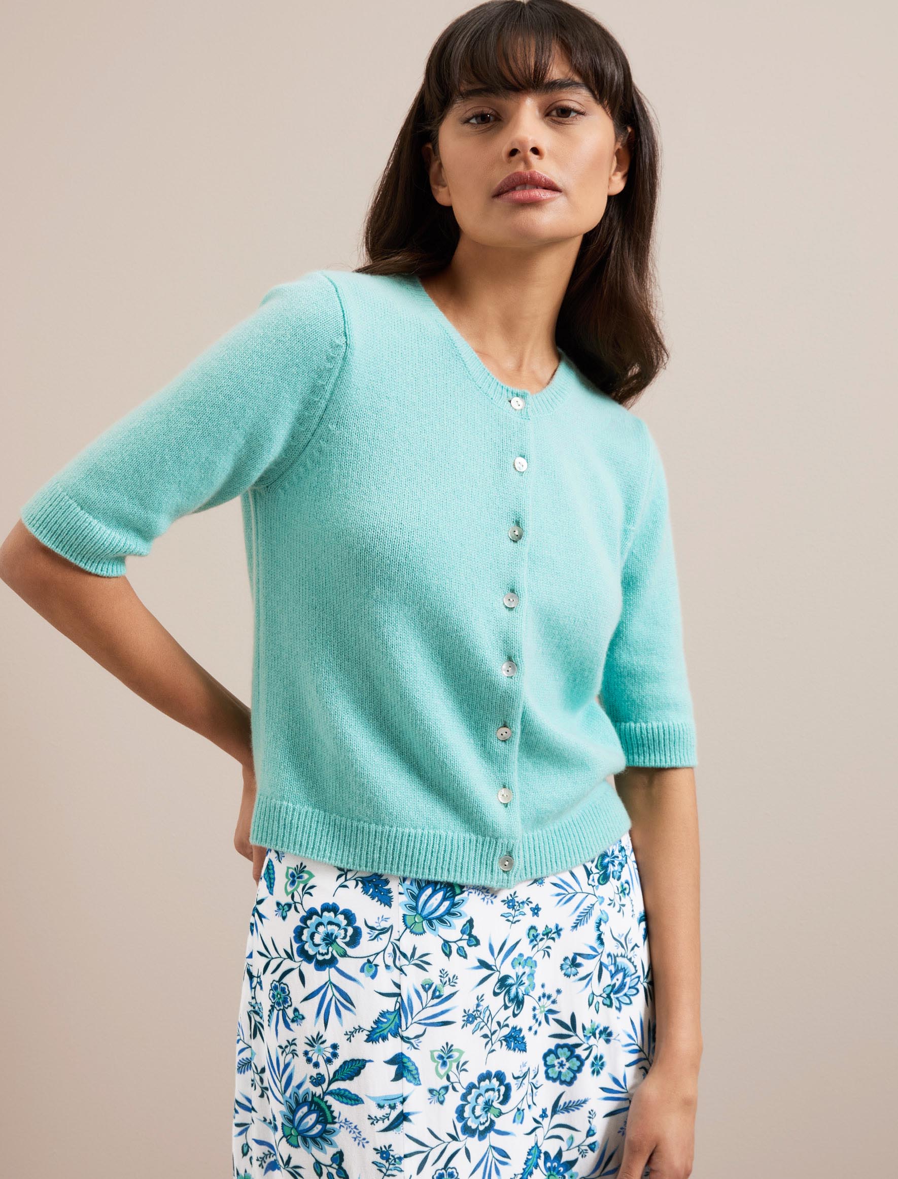 Cefinn Clara Cashmere Cardigan - Spearmint