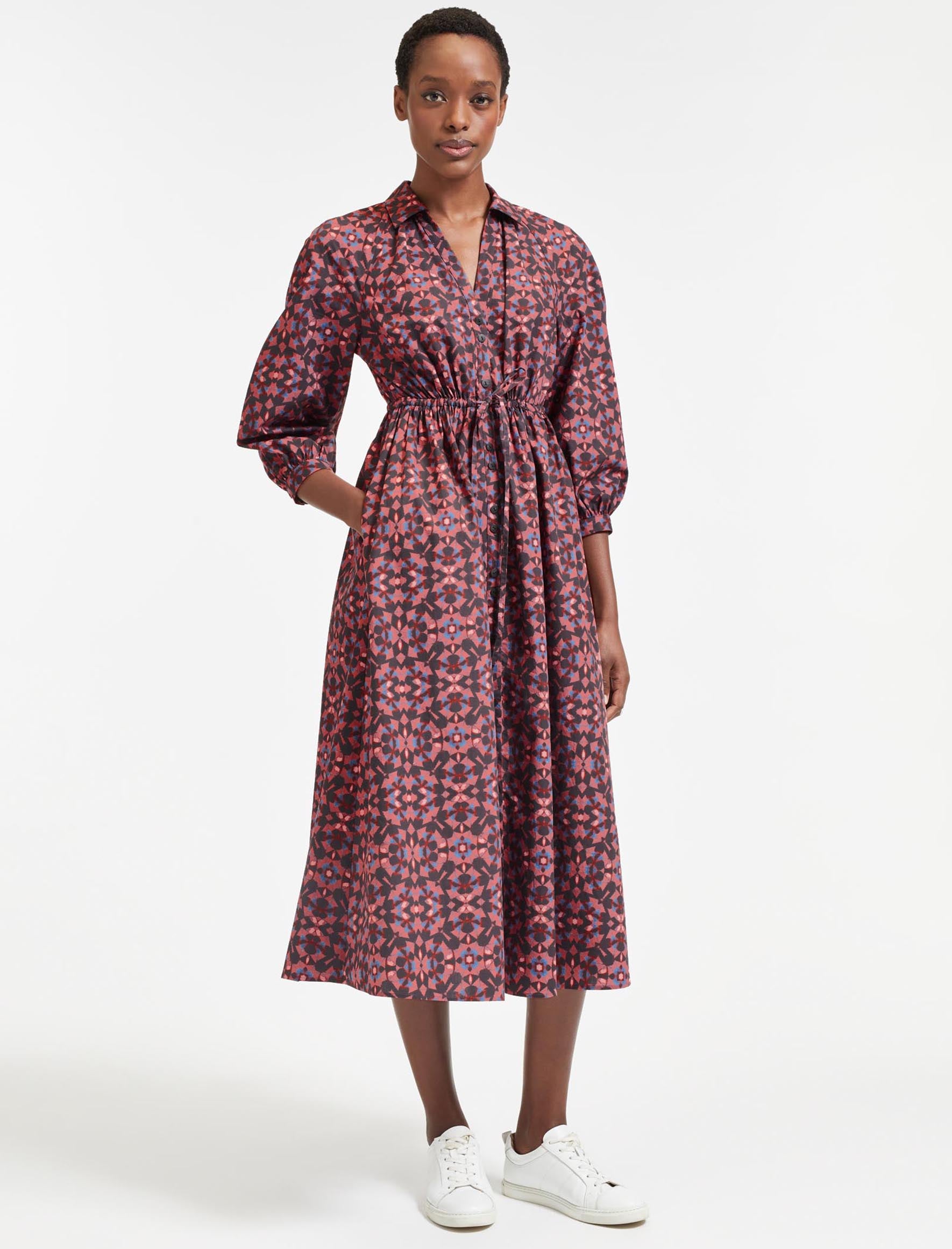 Cefinn Liberty Organic Cotton Maxi Dress - Pink Shibori Print