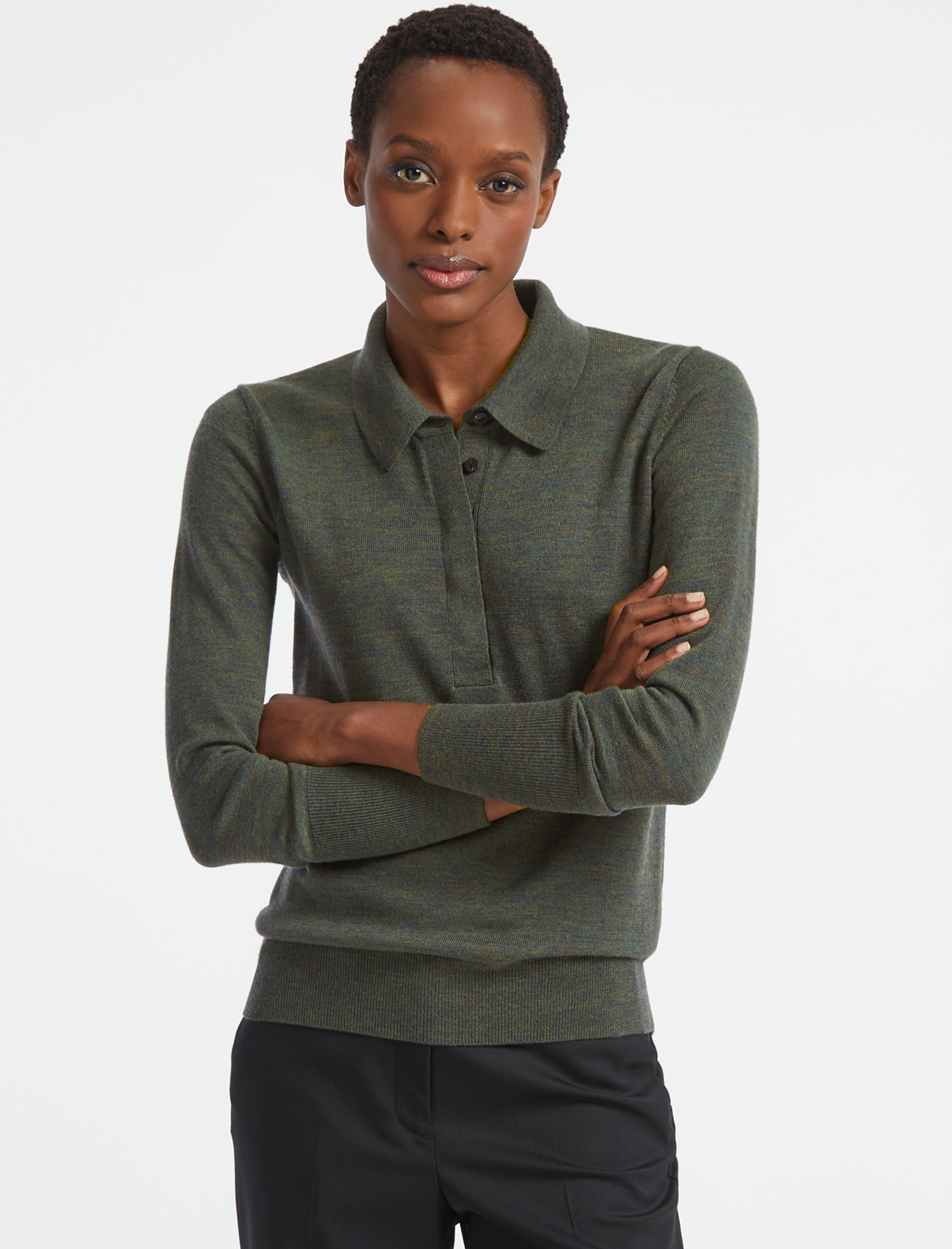 Cefinn Josie Wool Collared Jumper - Khaki