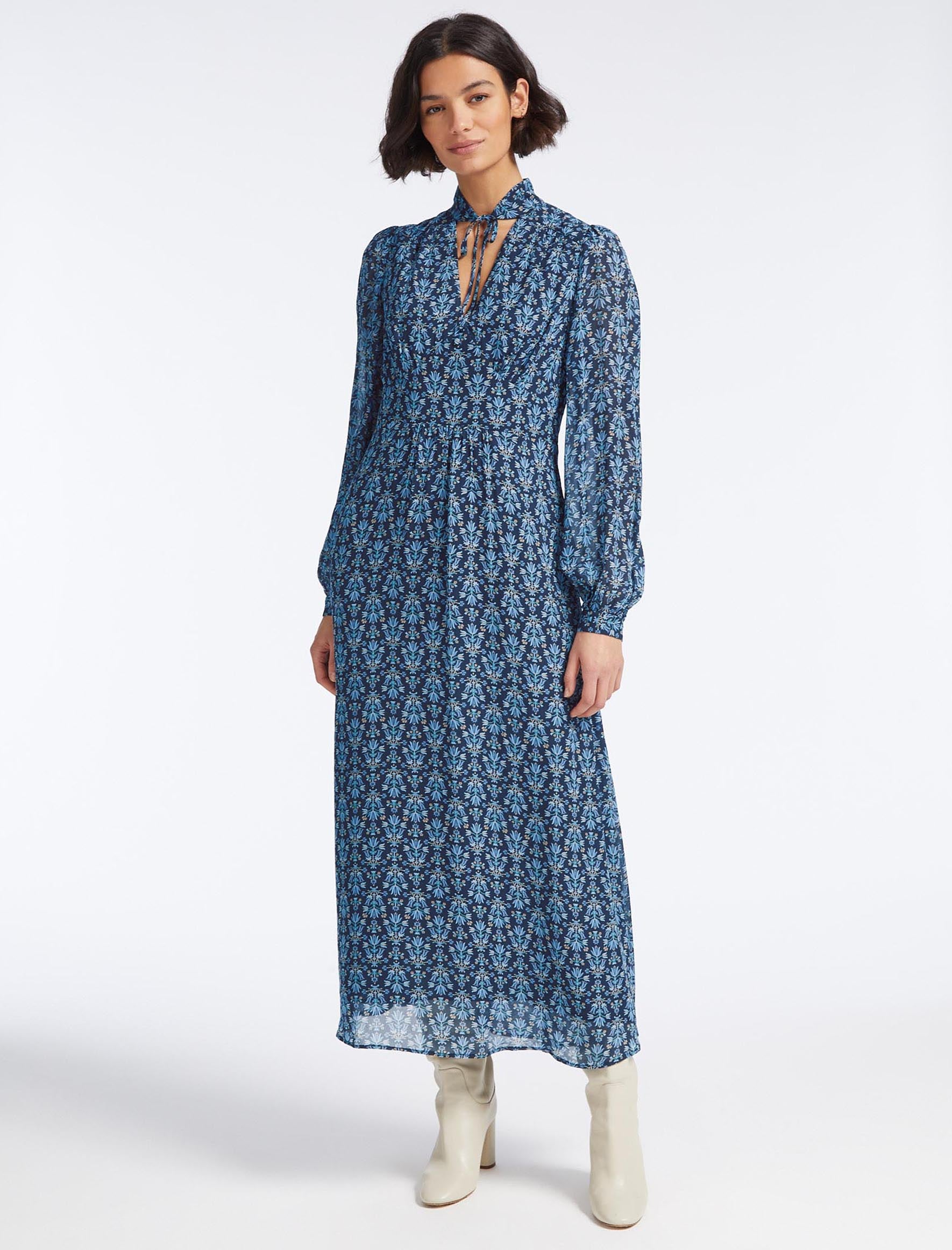 Cefinn Luella Maxi Dress - Blue Folk Floral Print