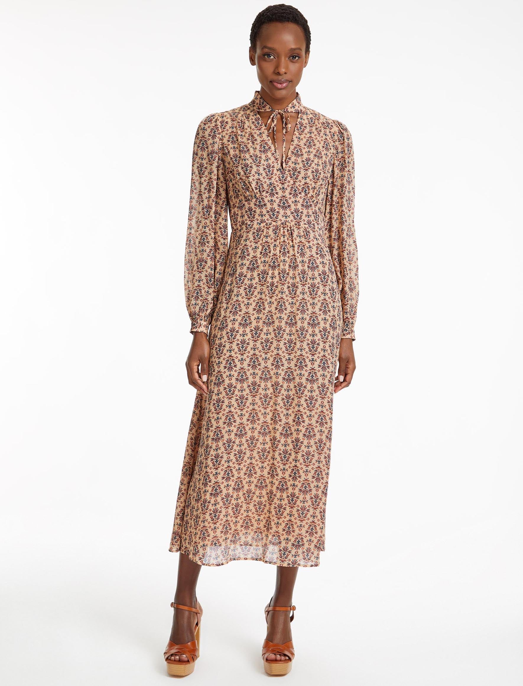 Cefinn Luella Maxi Dress - Stone Rust Folk Floral Print