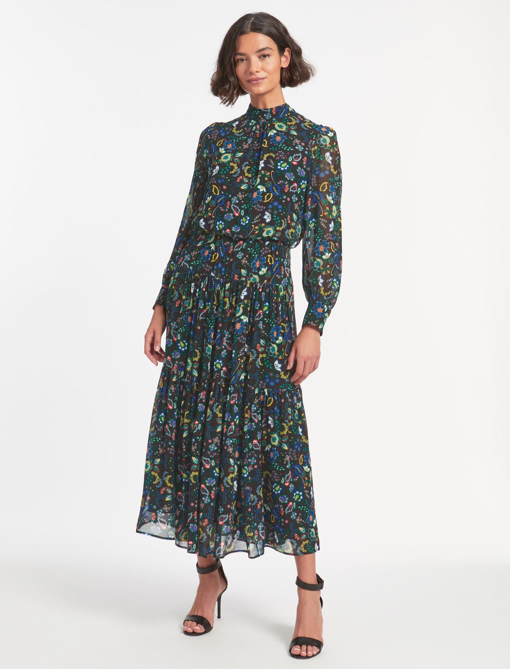 Cefinn Lorni Maxi Dress - Multi Coloured Large Floral Print