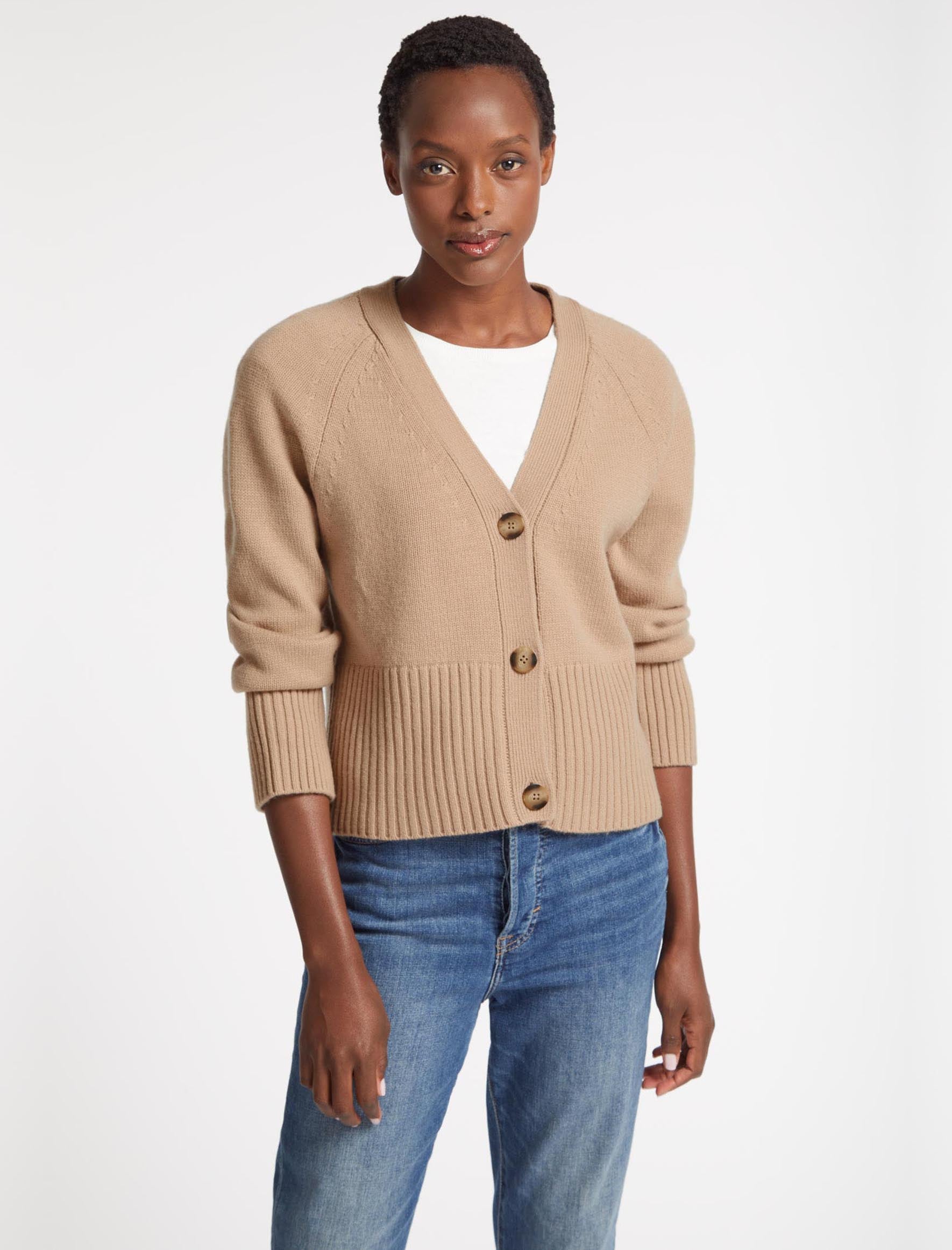 Cefinn Courtney Cashmere Blend Cardigan - Camel