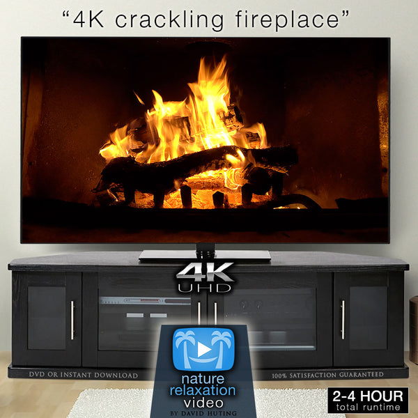 4k Crackling Fireplace Video Scene 2 Or 4 Hour Screensaver