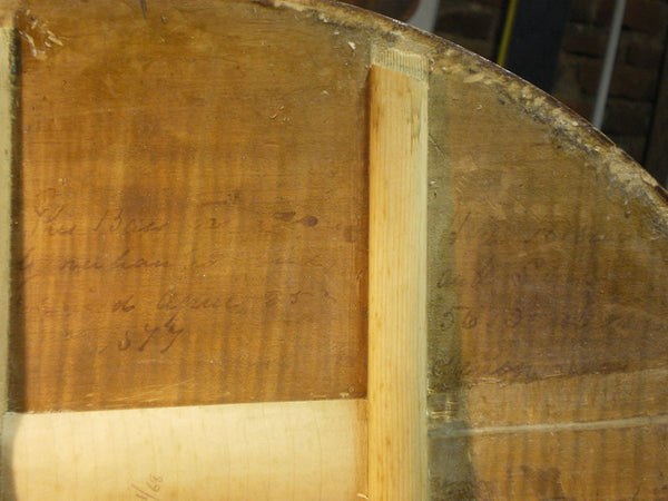 Labels and inscription inside the "Ex-Gordon Neal" 5-string double bass by Ferdinand Seitz