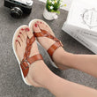 Load image into Gallery viewer, Leather Knitting Weave Buckle Clip Toe Flat Open Heel Flip Flops Sandals