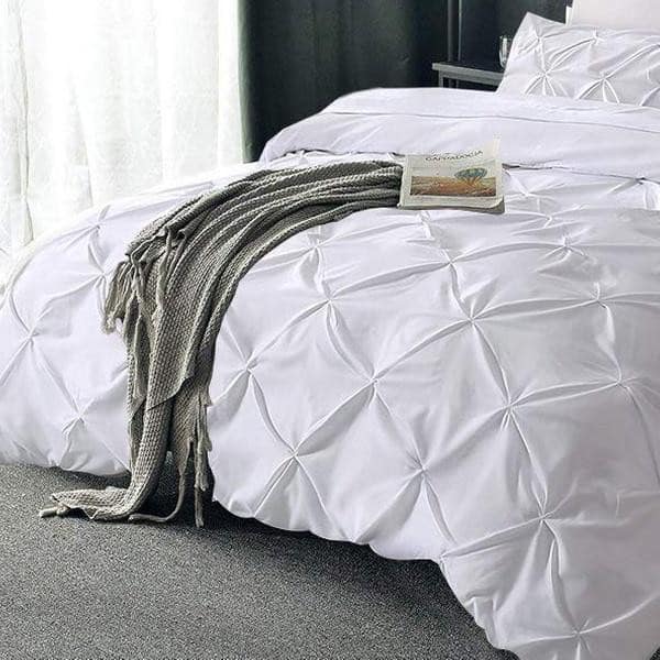 Pintuck Duvet Set 100 Cotton Quilt Cover All Uk Sizes Bedding Sets
