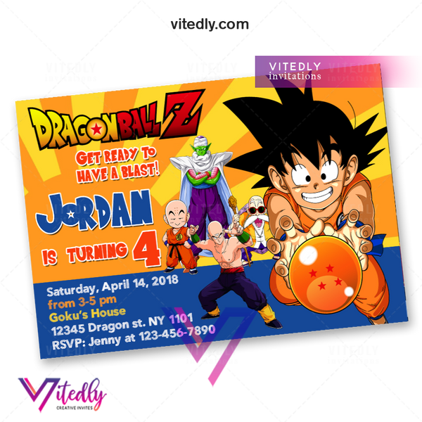 Dragon Ball Z Birthday Invitation Vitedly 2511