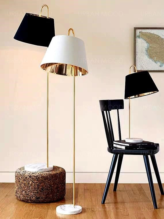 brown and gold lamp