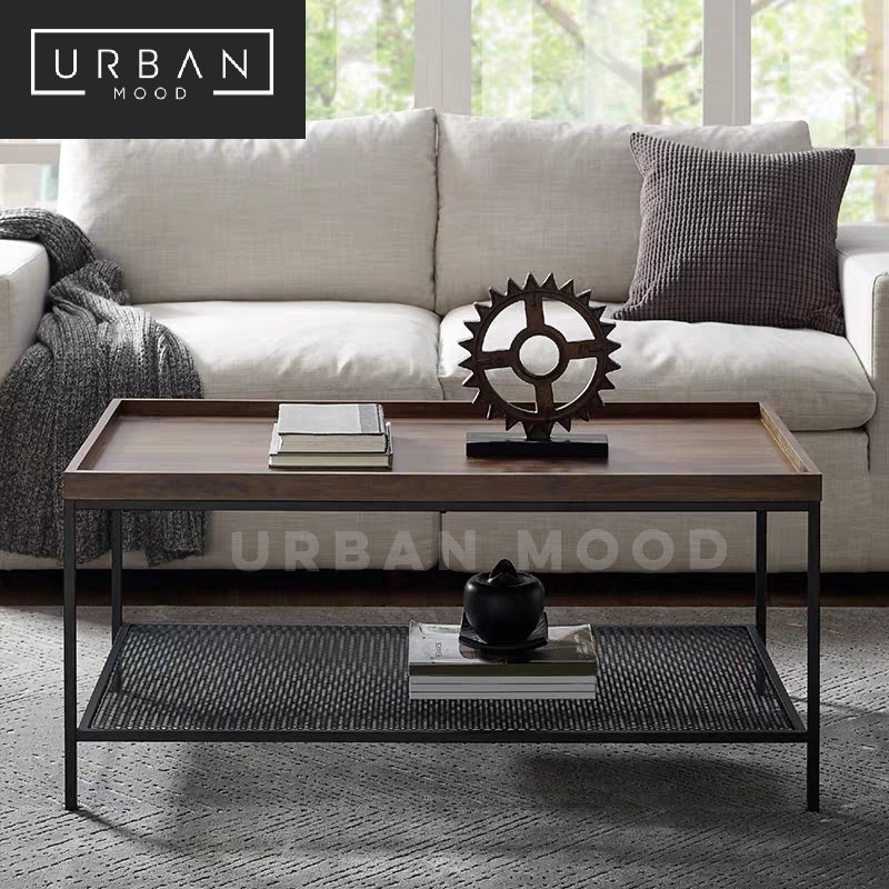 square industrial coffee table